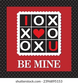 Happy valentine's day card with heart and lettering