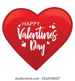 Happy Valentines Day card, heart shaped vector illustration. Love template design for celebrating valentine's Day on 14 February. 