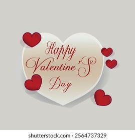 Happy Valentine's Day Card with Heart Decorations, Perfect for Love Messages, Romantic Greetings,
 Valentine’s Day Celebrations, Wedding Invitations, and Anniversary Wishes  
