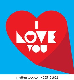 Happy valentines day card with heart vector.