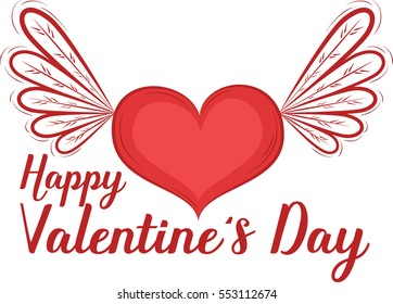 Happy Valentines Day card with heart