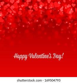 Happy Valentine's day card hearts light vector background