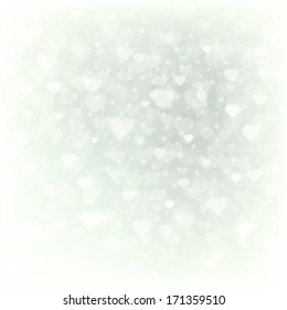 Happy Valentine's day card hearts light vector background 