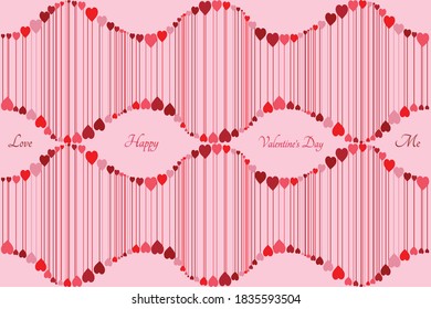 Happy Valentine's day card hearts pink vector background
