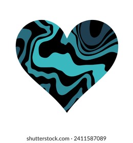 Happy Valentine's Day. Card with hearts. Heart made of abstract wavy pattern
