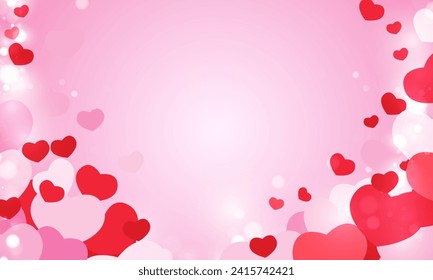 Happy Valentine's day card hearts vector background