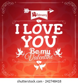 happy valentines day card. hearts background. vector illustration