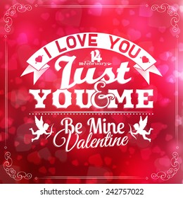 happy valentines day card. hearts background. vector illustration