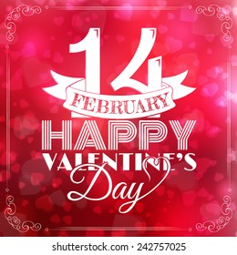 happy valentines day card. hearts background. vector illustration