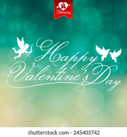 happy valentines day card. hearts background. vector illustration