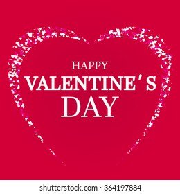 Happy Valentine's day card hearts light vector background. Illustration of a Valentines Day Card.