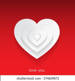 Happy Valentines Day Card With Hearts