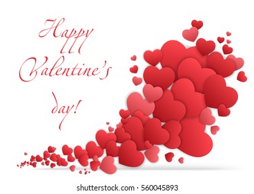 Happy valentines day card with hearts. Valentine Love vector