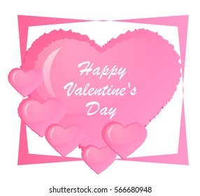 Happy Valentine's Day card with hearts