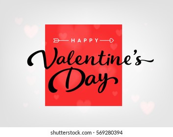 happy valentines day card with hearts and arrow