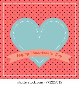 Happy valentines day card with hearts. Vector Illustration