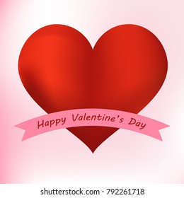 Happy valentines day card with hearts. Vector Illustration