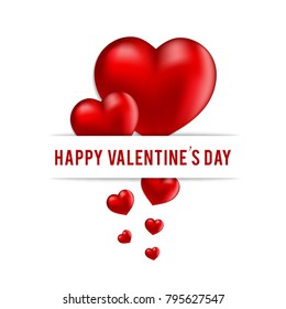 Happy Valentine's day card with hearts vector