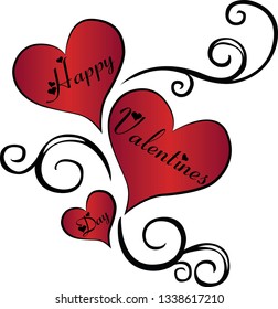 Happy Valentine's Day Card.
Valentines Day  holidays typography. Vector illustration.