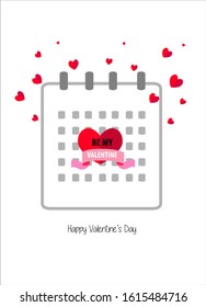 Happy Valentine's day card illustration. Flat vector illustration.