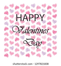 Happy Valentines day card. Isolated background. Vector illustration.
