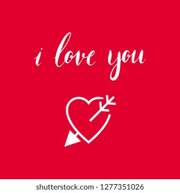 happy valentines day card. Love design. Gift  card. Red banner. Vector Illustration. 