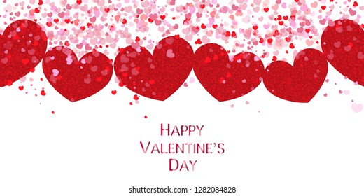 Happy Valentine's Day card with Love Valentine's hearts banner style background