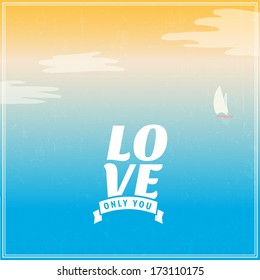 Happy Valentines day card, i love you, font type. template vector design
