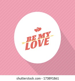 Happy Valentines day card, i love you, vector template flat design