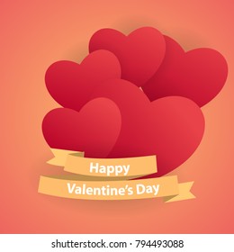 happy valentine's day card, love illustration vector