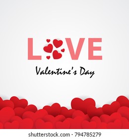 happy valentine's day card, love illustration vector