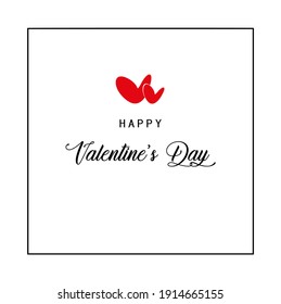 happy valentine's day card on white background