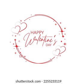 happy valentine's day card on white background