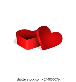 Happy Valentine's day card and open heart gift