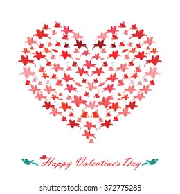 Happy Valentine's Day Card. Orchids in the shape of heart.