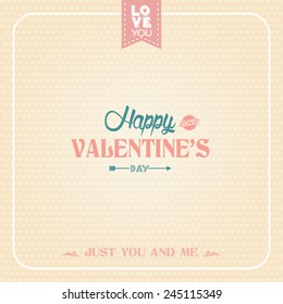 Happy valentines day card with ornaments.