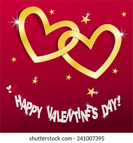 Happy Valentines Day card, papercraft vector illustration