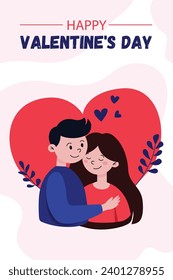 happy valentines day card people. Vector valentines day card romantic card for all lovers vector illustration for greeting card