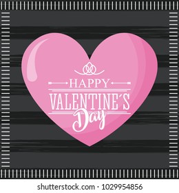 happy valentines day card pink cute heart and dark background