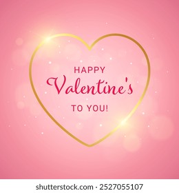 Happy Valentine's Day Card. Pink background. Vector.