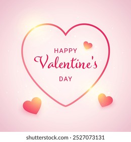 Happy Valentine's Day Card. Pink background. Vector.