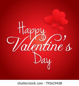 Happy Valentine's day card with red background 