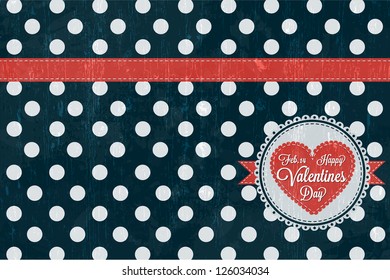 Happy Valentines Day Card  with retro design