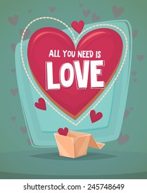 Happy Valentine's day card in retro style