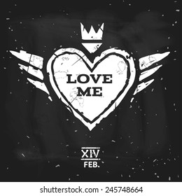 Happy Valentine's day card in retro style