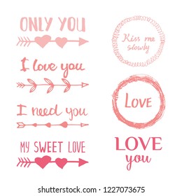 Happy valentines day card. Romantic lettering