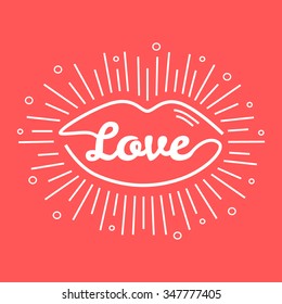 Happy valentines day card. Romantic vector illustration for event design, party poster, postcard or invitation. 