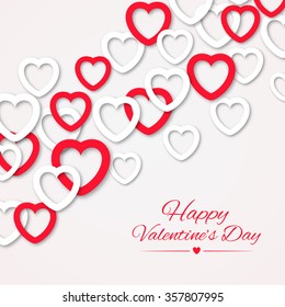 Happy Valentine's Day card. Romantic vector background with hearts.