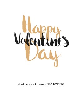 Happy Valentines Day card. Romantic vector background with lettering.