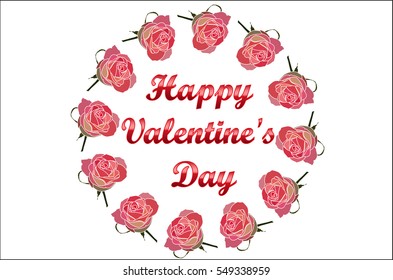 Happy Valentine's Day card with roses